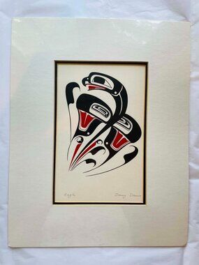 Danny Dennis "Eagle" Northwest Coast Canadian Art Print Matted 11x14